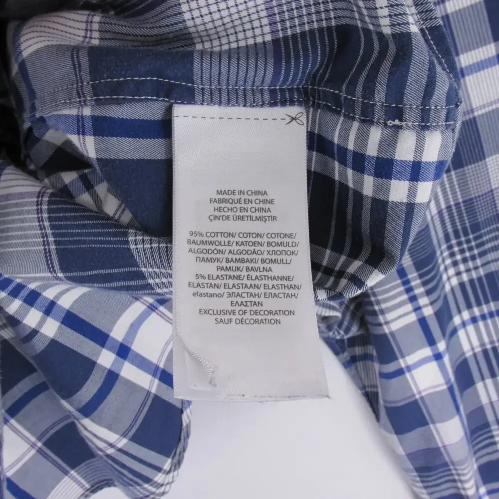 Polo Ralph Lauren Performance Shirt Mens XL Blue Plaid Long Sleeve Stretch